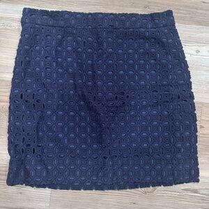 J. Crew Black Skirt with Lace Detail